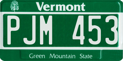 VT license plate PJM453