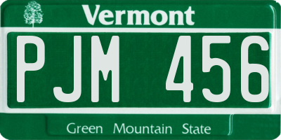 VT license plate PJM456