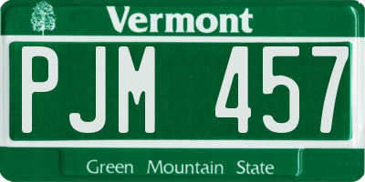 VT license plate PJM457