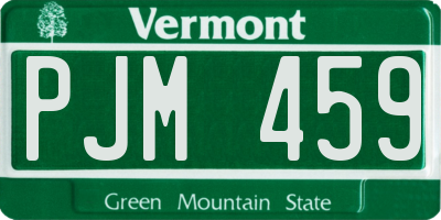 VT license plate PJM459