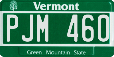 VT license plate PJM460