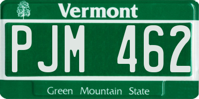 VT license plate PJM462