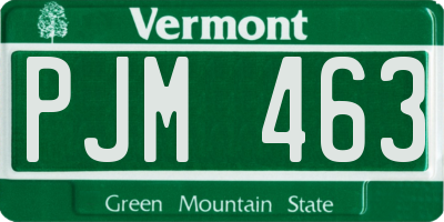 VT license plate PJM463