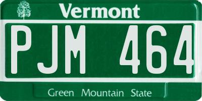 VT license plate PJM464