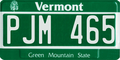 VT license plate PJM465