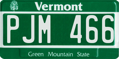 VT license plate PJM466
