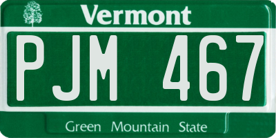 VT license plate PJM467