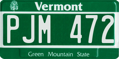 VT license plate PJM472