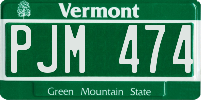 VT license plate PJM474