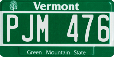 VT license plate PJM476