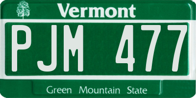 VT license plate PJM477