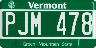 VT license plate PJM478
