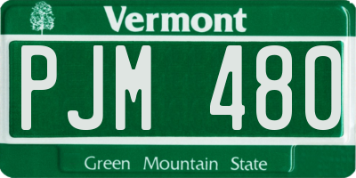 VT license plate PJM480