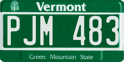VT license plate PJM483