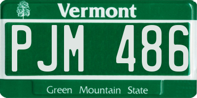 VT license plate PJM486