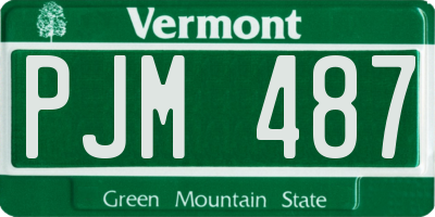 VT license plate PJM487