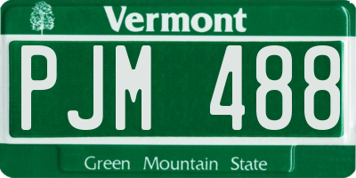 VT license plate PJM488