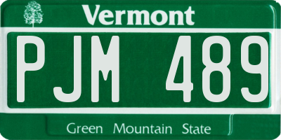 VT license plate PJM489