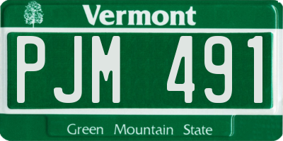 VT license plate PJM491
