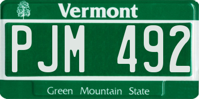 VT license plate PJM492
