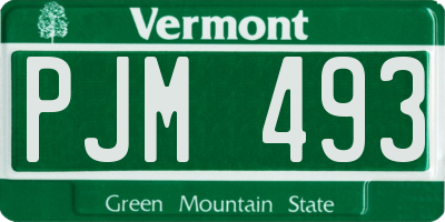 VT license plate PJM493