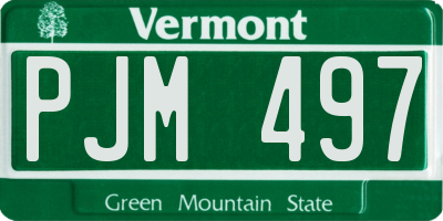 VT license plate PJM497