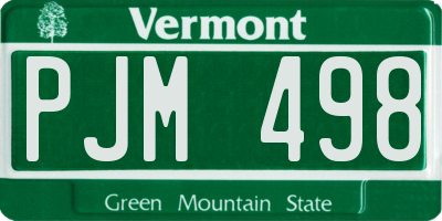 VT license plate PJM498