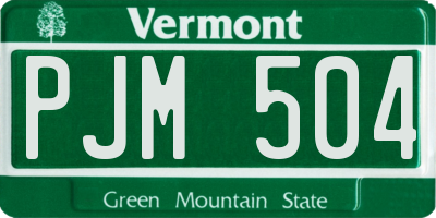 VT license plate PJM504