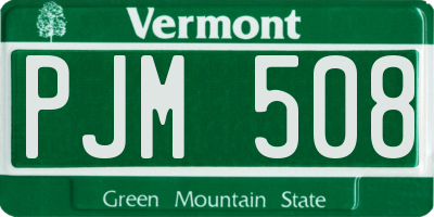 VT license plate PJM508
