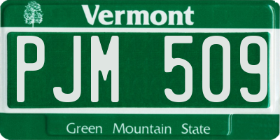 VT license plate PJM509
