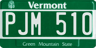 VT license plate PJM510