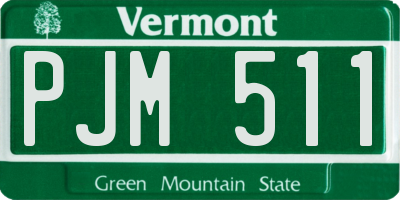 VT license plate PJM511