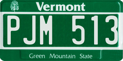 VT license plate PJM513