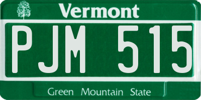 VT license plate PJM515