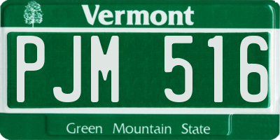 VT license plate PJM516