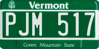 VT license plate PJM517