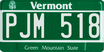 VT license plate PJM518