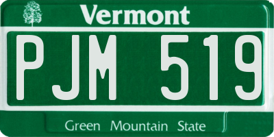 VT license plate PJM519