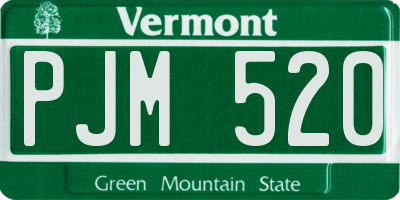VT license plate PJM520