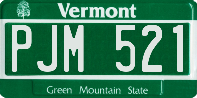 VT license plate PJM521