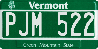 VT license plate PJM522