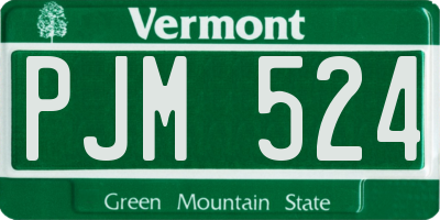 VT license plate PJM524