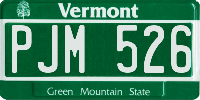 VT license plate PJM526
