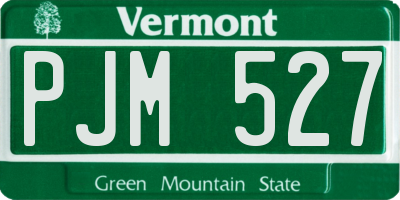 VT license plate PJM527