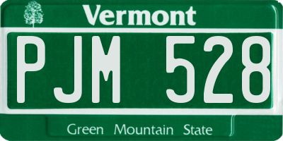 VT license plate PJM528
