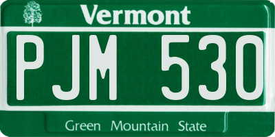 VT license plate PJM530
