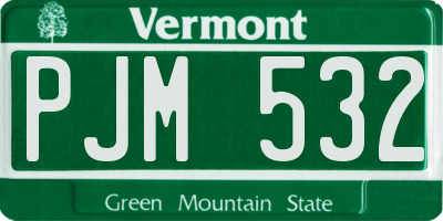 VT license plate PJM532