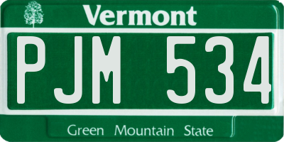VT license plate PJM534