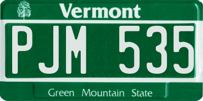 VT license plate PJM535
