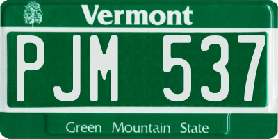 VT license plate PJM537